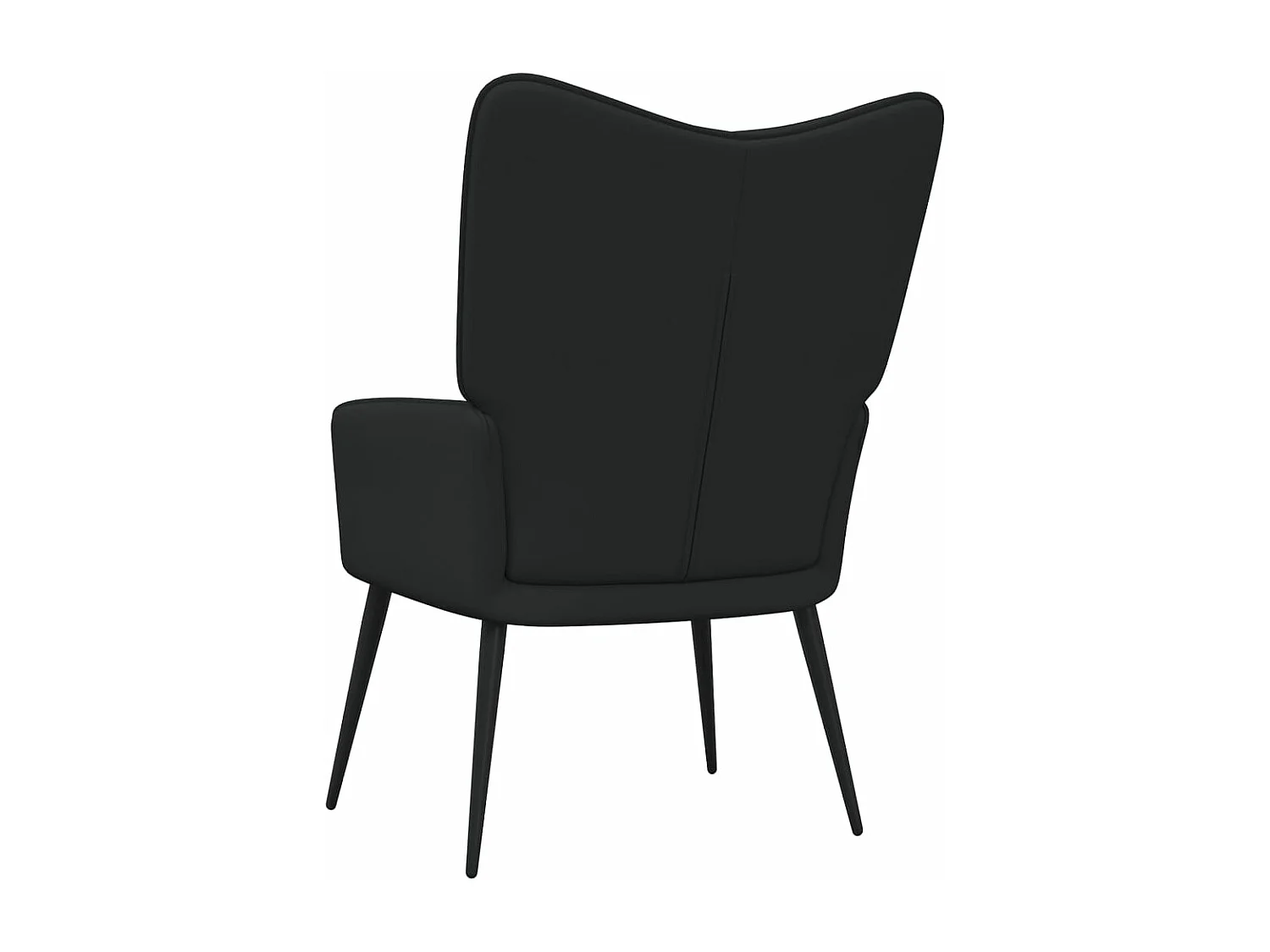 Chaise de relaxation avec tabouret Noir Tissu FR359002