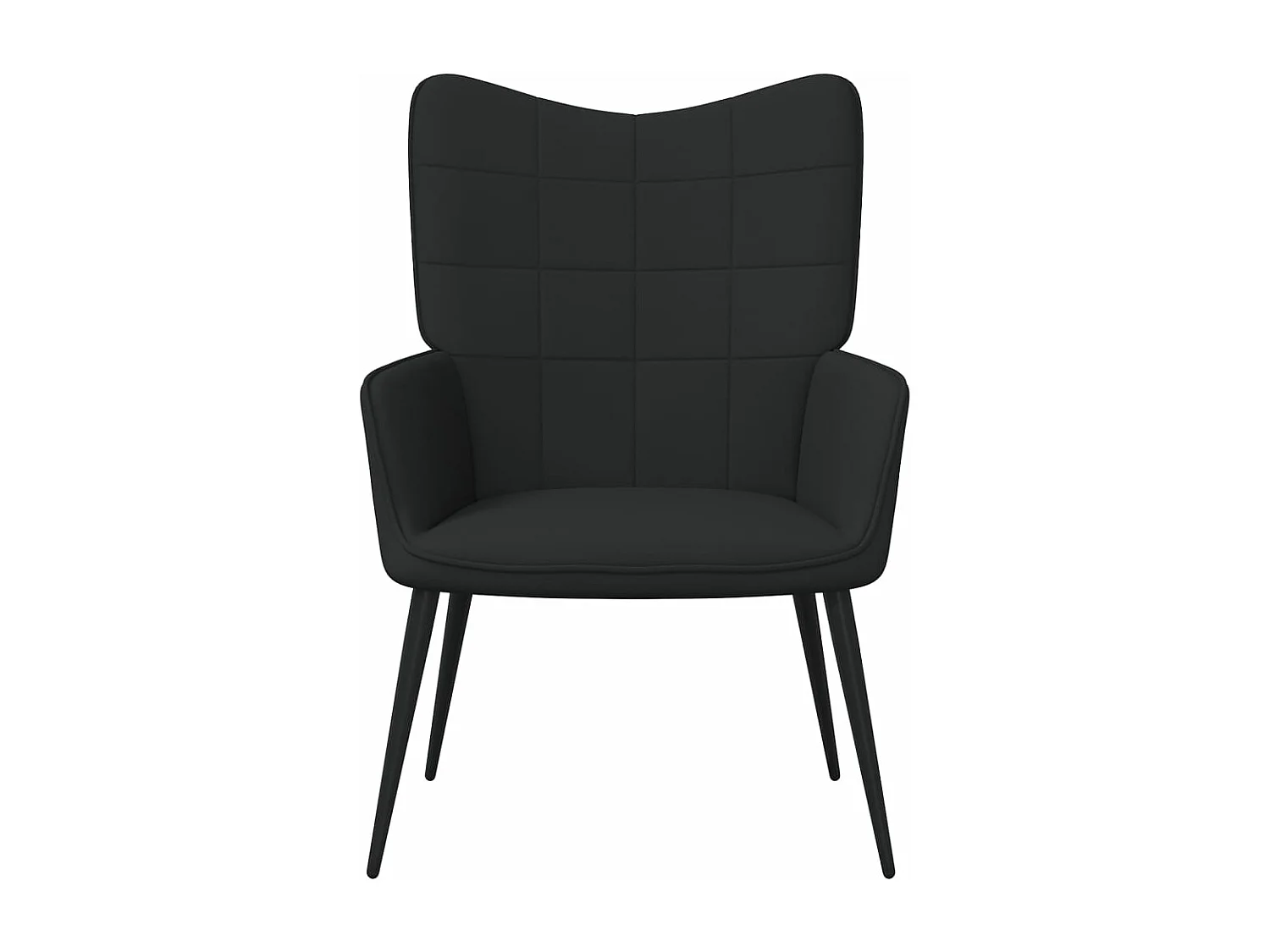 Chaise de relaxation avec tabouret Noir Tissu FR359002