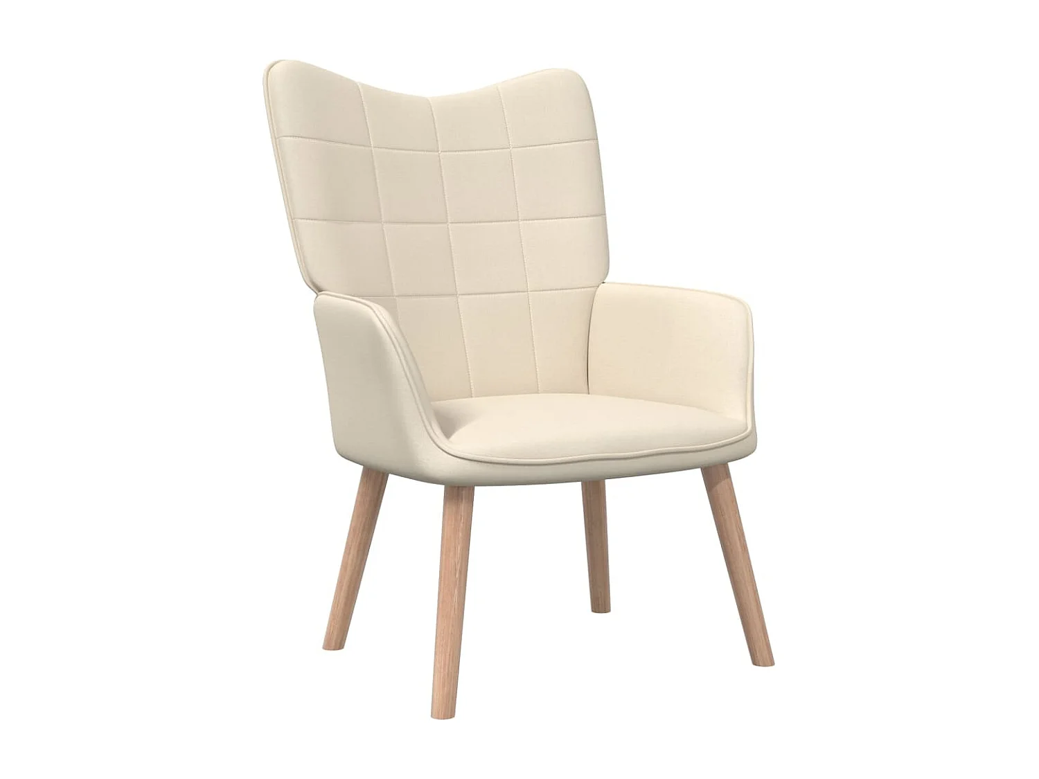 Sillón de relax con reposapiés de tela color crema ES638772