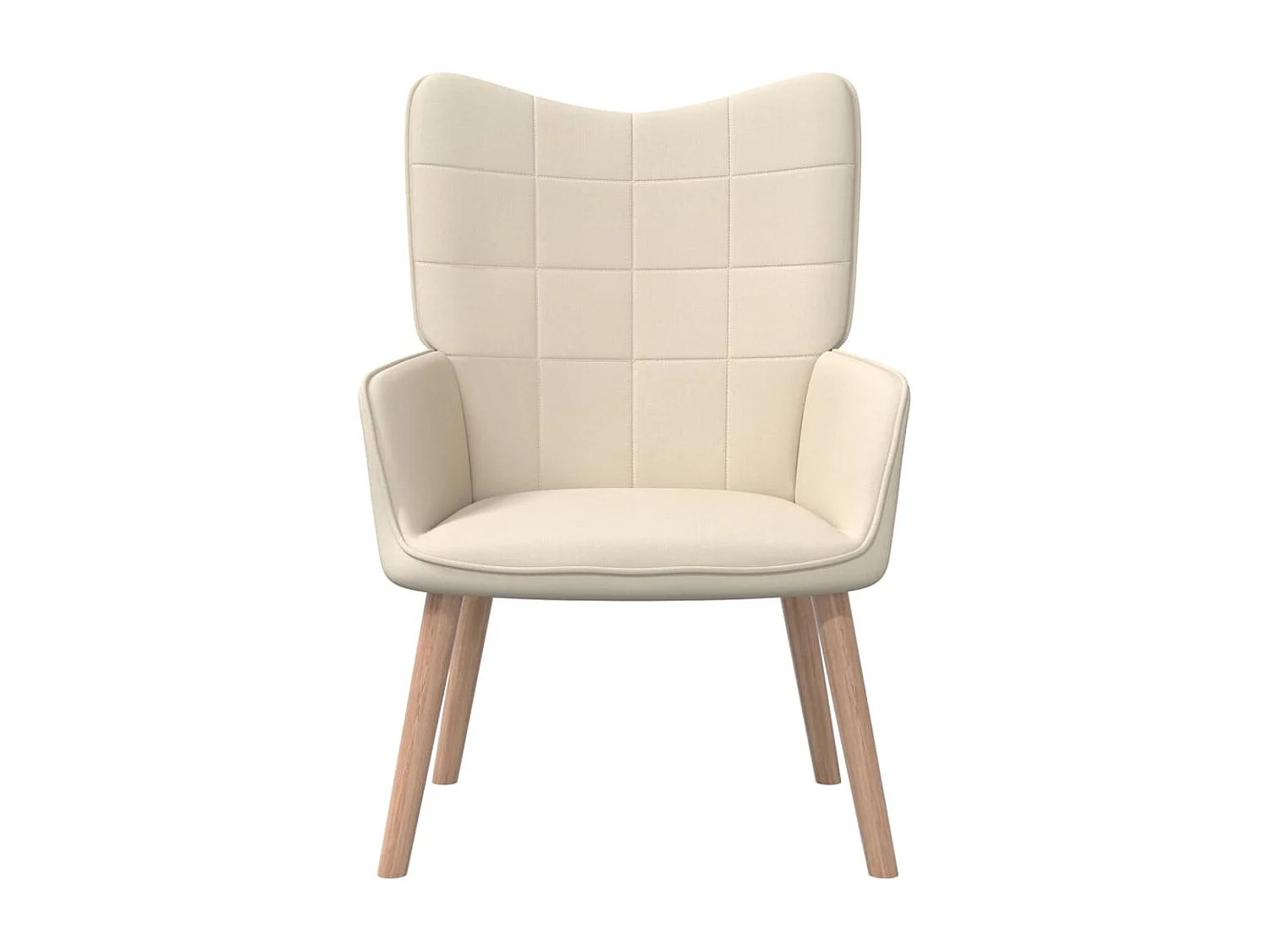 Chaise de relaxation avec tabouret Crème Tissu FR977334