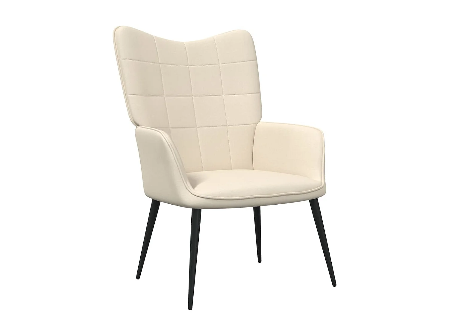 Sillón de relax con reposapiés de tela color crema ES334921