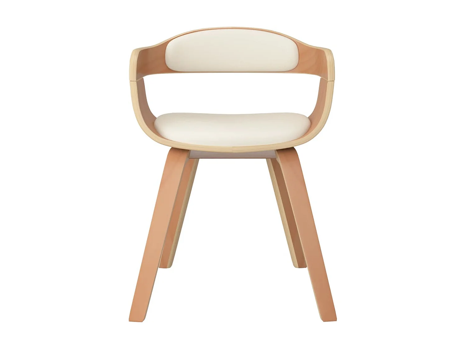 Chaise à manger Crème Similicuir et bois courbé FR720462