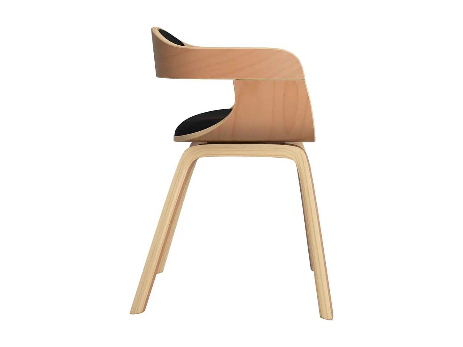 Sillas de comedor 2 uds madera curvada y cuero sintético negro ES803922