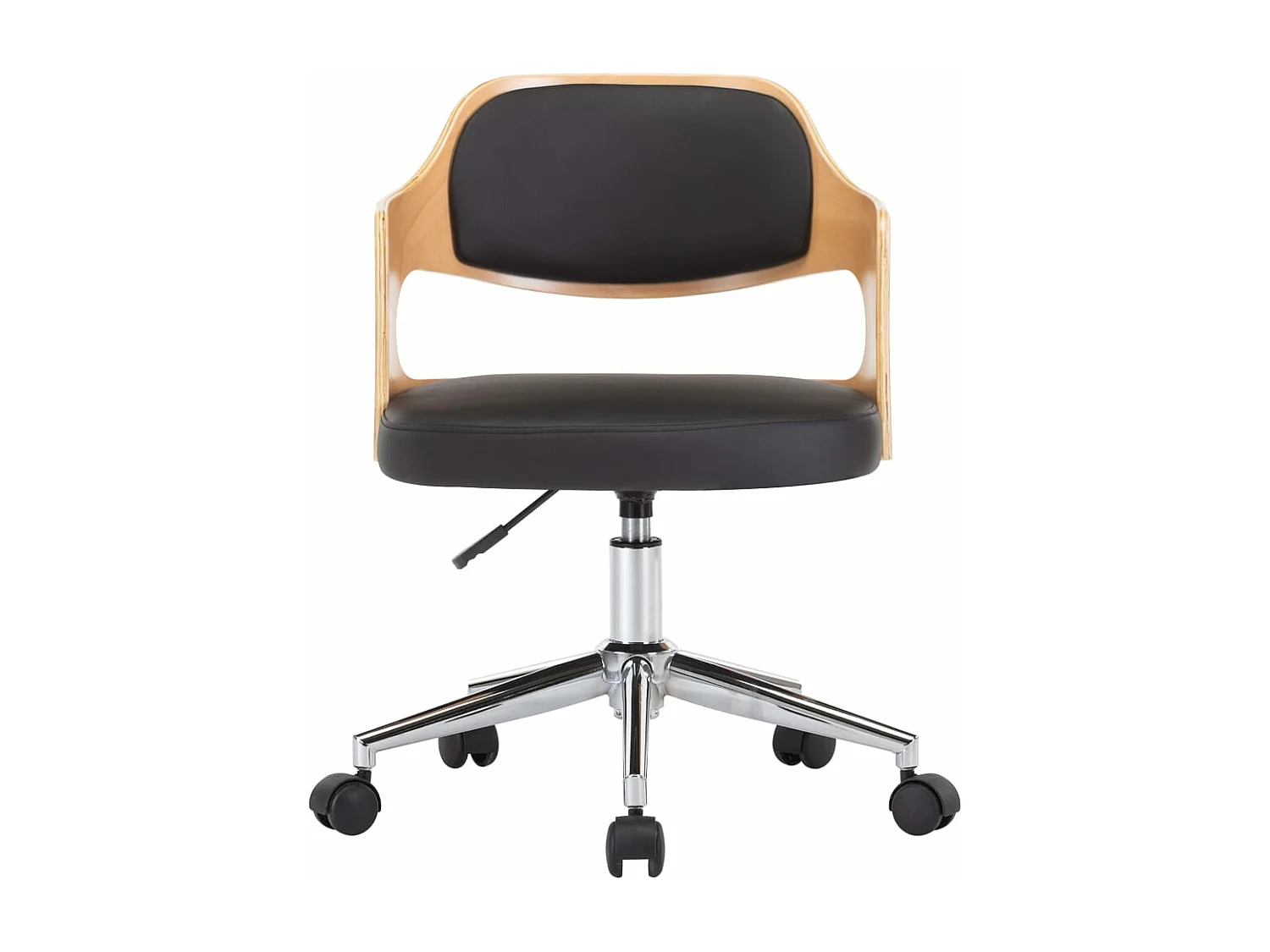 Chaise pivotante à manger Noir Bois courbé et similicuir FR765929