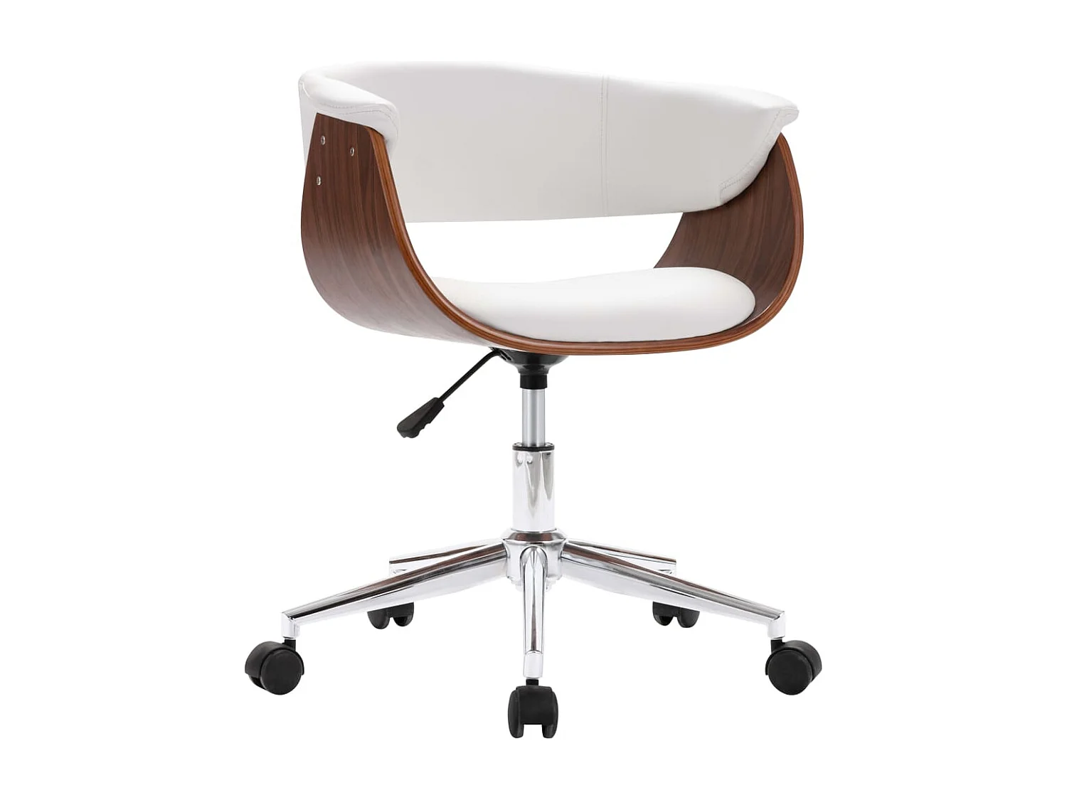 Chaise pivotante à manger Blanc Bois courbé et similicuir FR465829