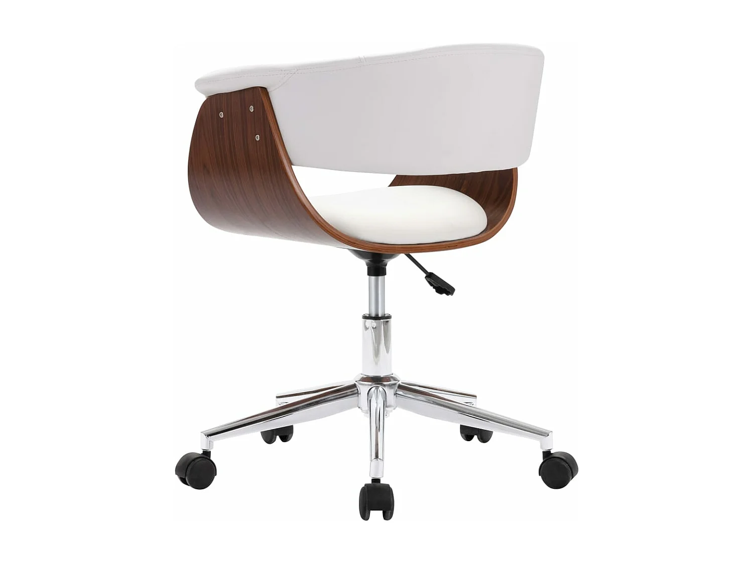 Chaise pivotante à manger Blanc Bois courbé et similicuir FR465829