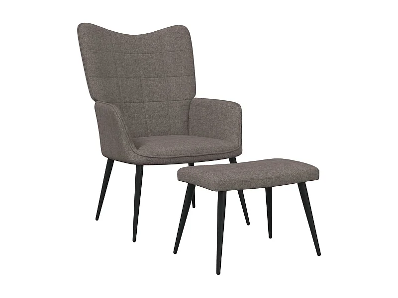 Relaxstoel met voetenbank stof taupe BE598283