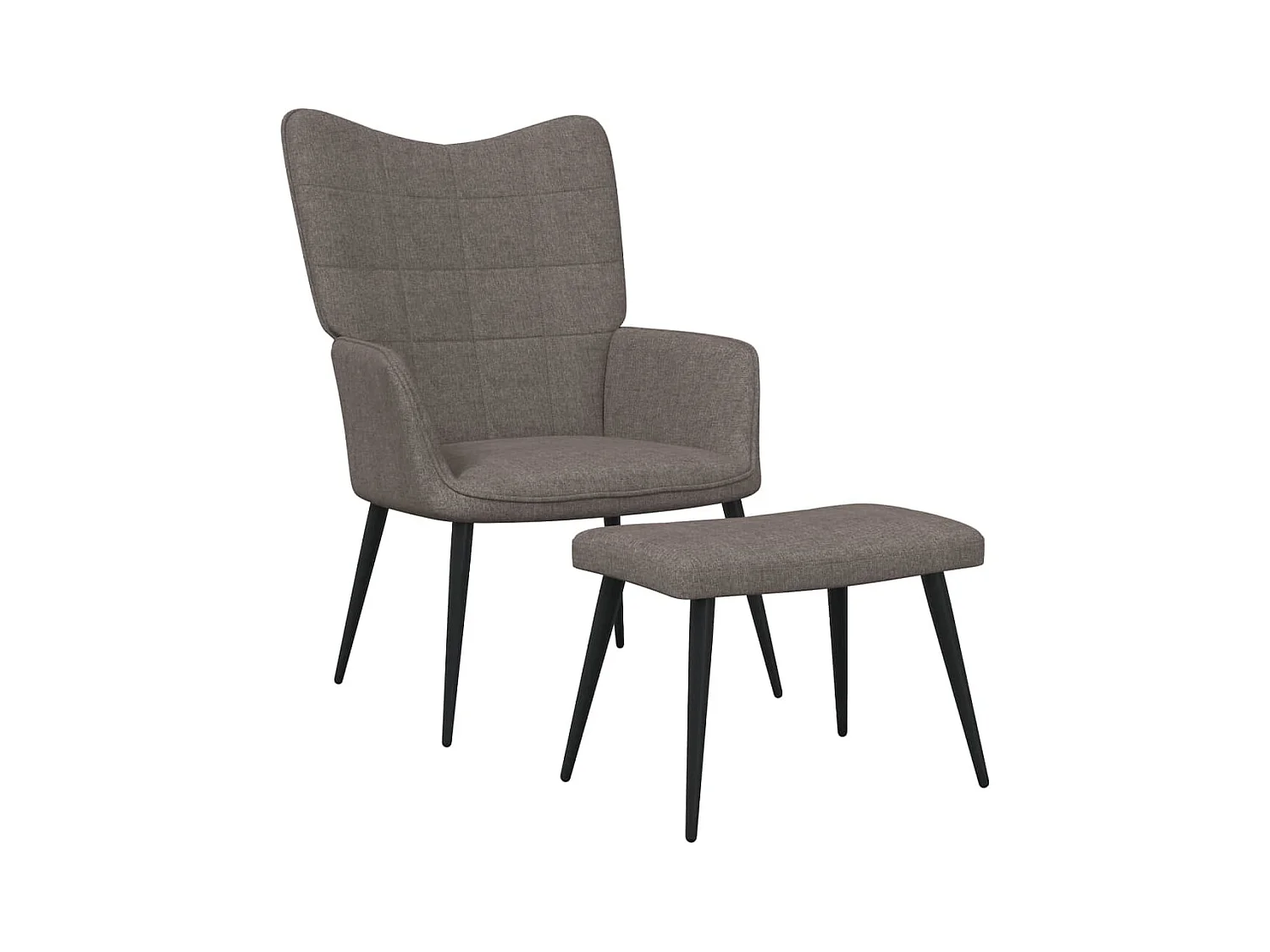 Chaise de relaxation avec tabouret Taupe Tissu FR907447