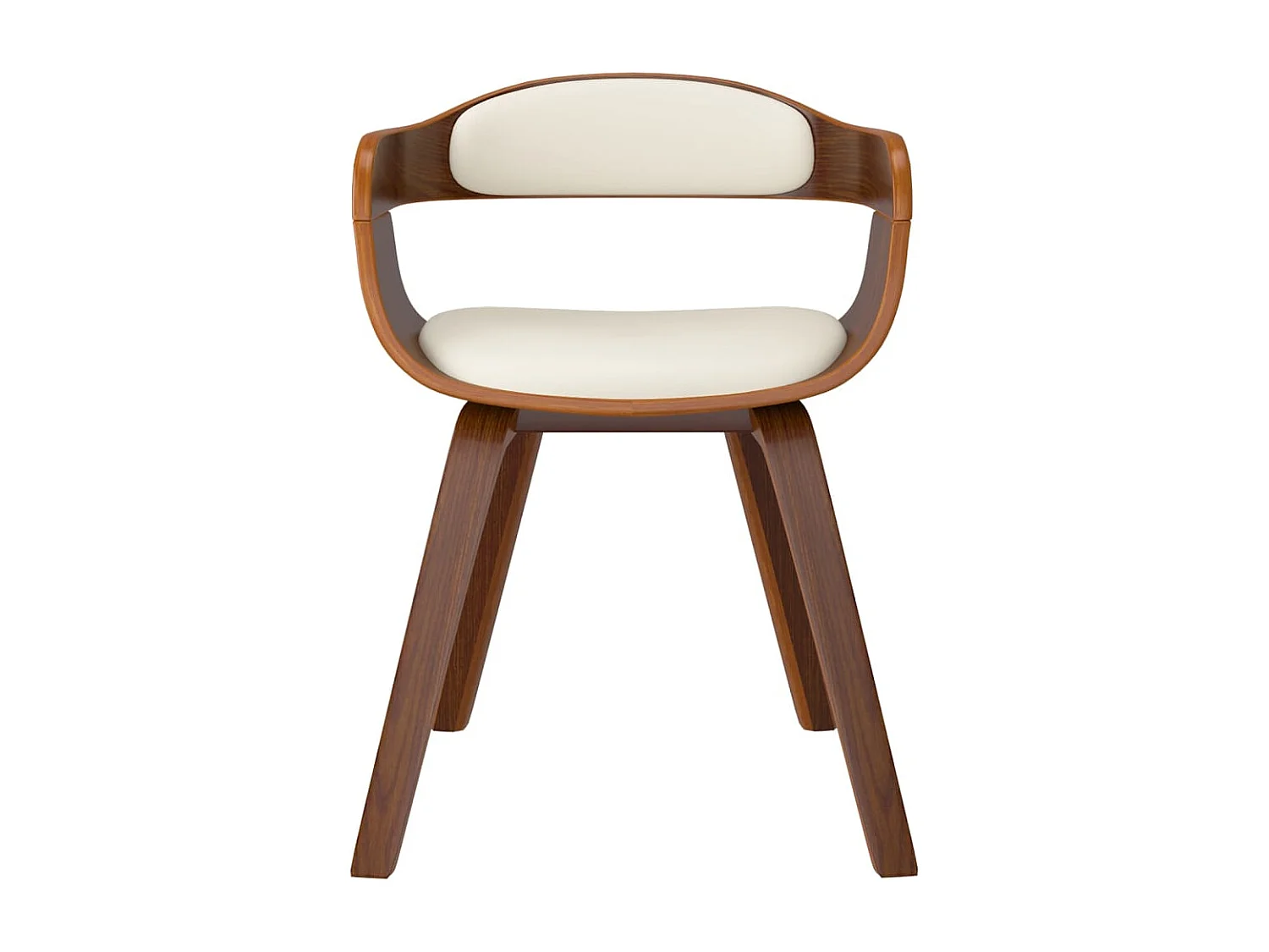 Lot de 2 Chaises de salle à manger crème similicuir et bois courbé FR267737