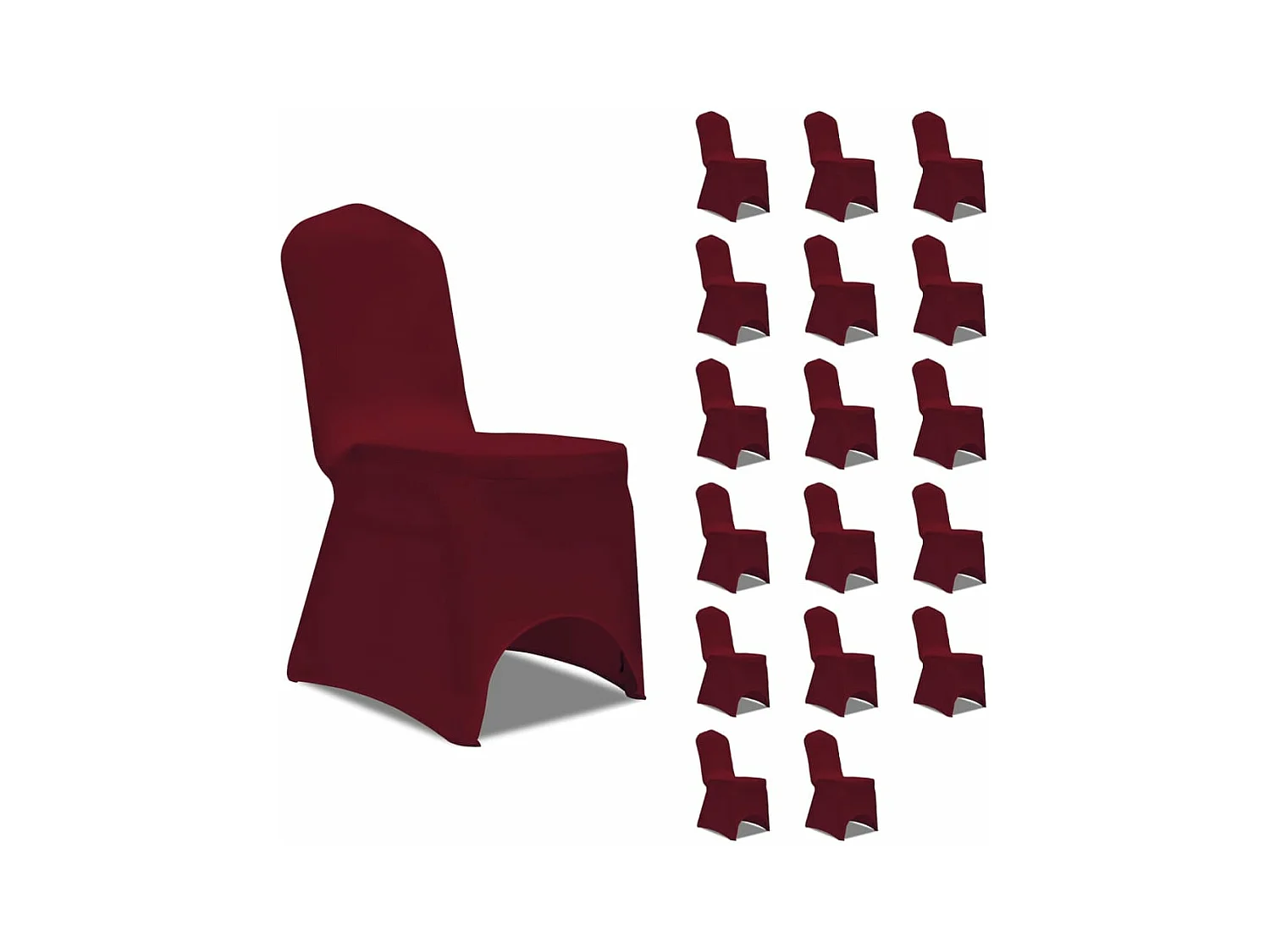 Housses élastiques de chaise Bordeaux 18 pcs FR993999
