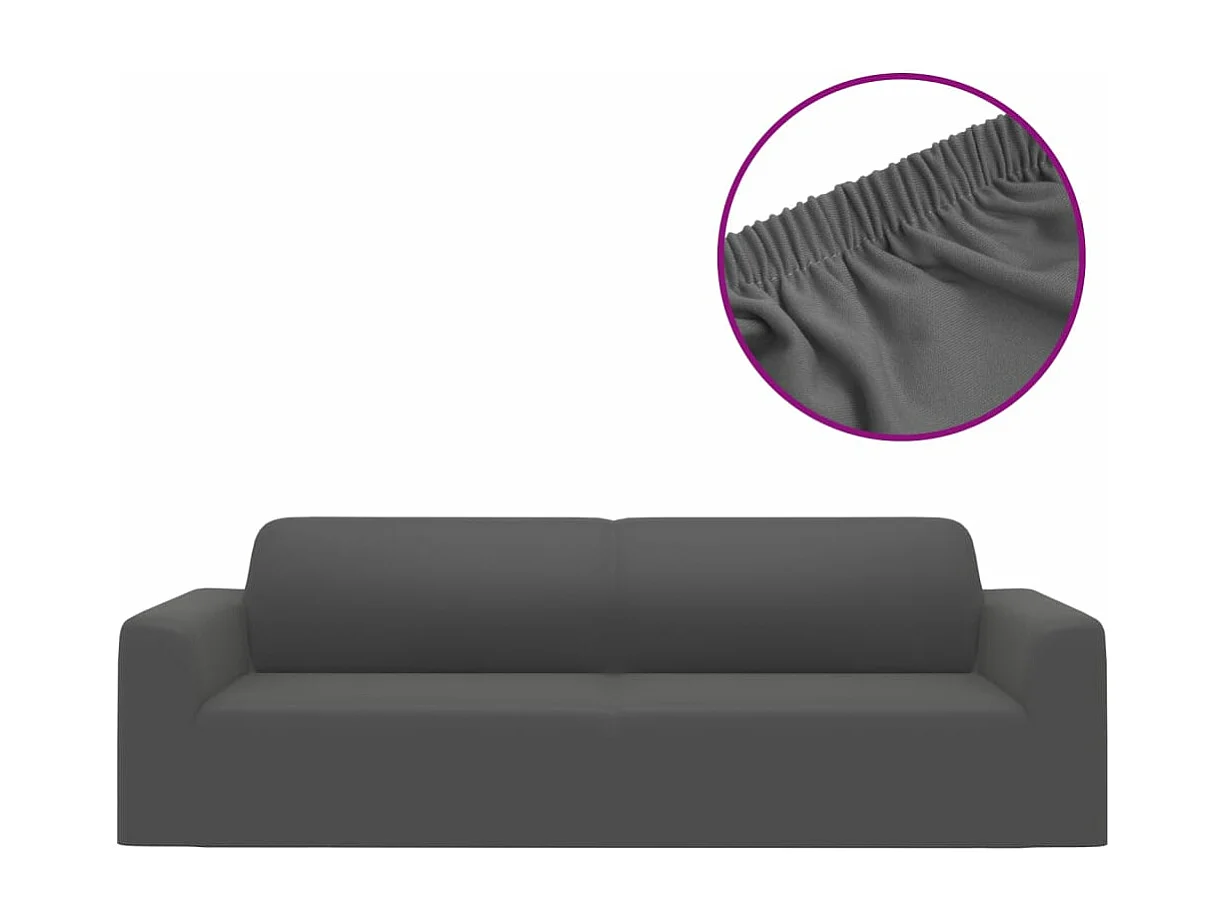 Housse extensible de canapé 2places Anthracite Jersey polyester FR206036