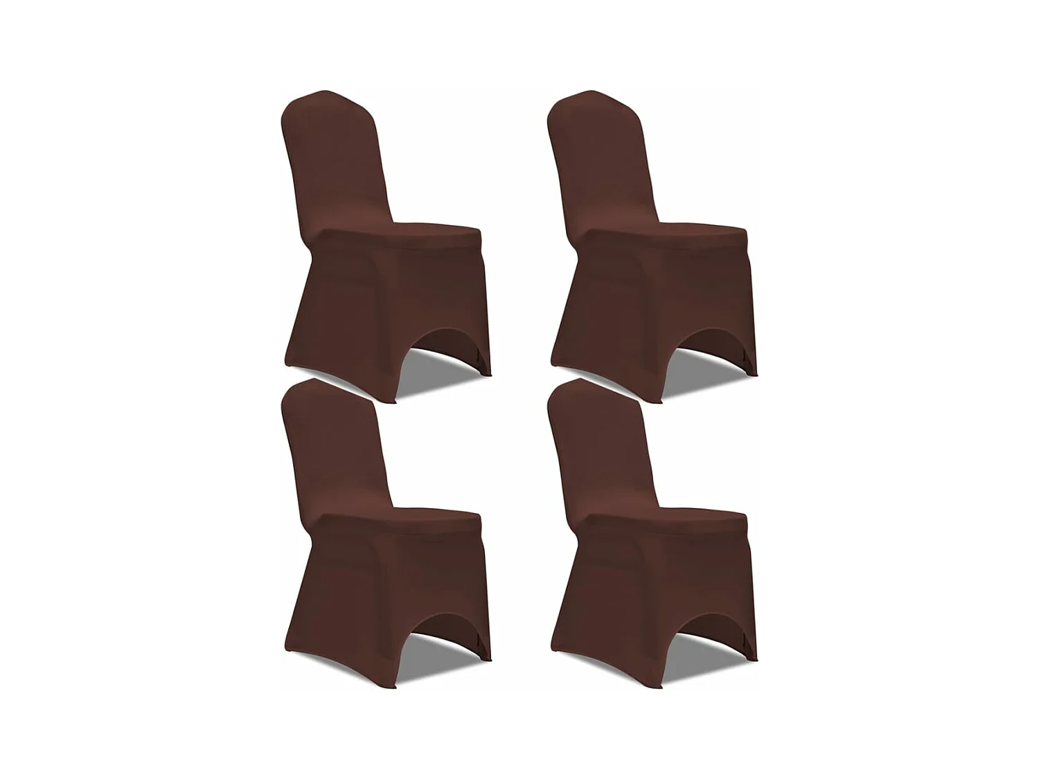 Housse de chaise extensible 4 pcs marron FR760859