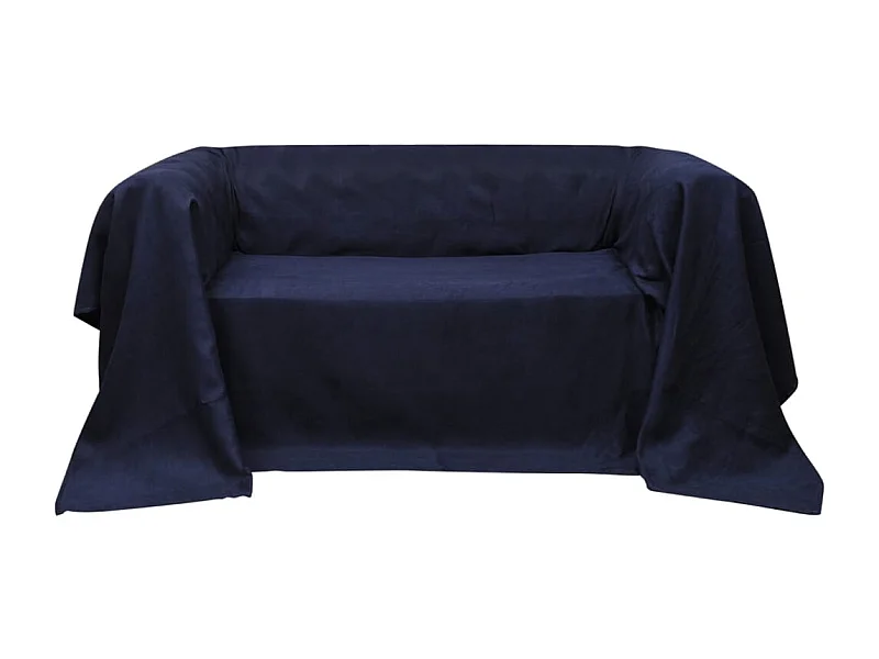 Housse de canapé Micro-suède Bleu marine 270x350 cm FR249213