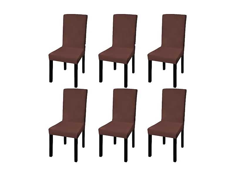 Capa extensível para cadeira 6 pcs castanho PT993649