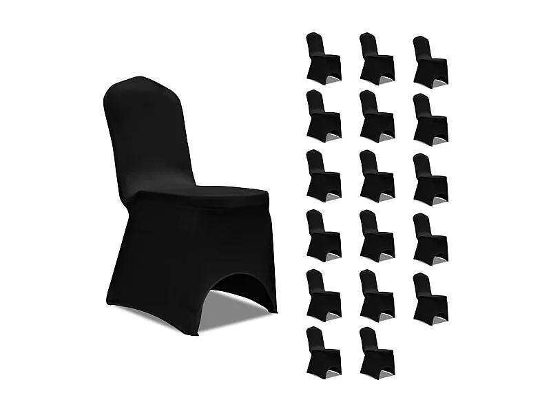 Capa para cadeira elástica 18 pcs preto PT294644