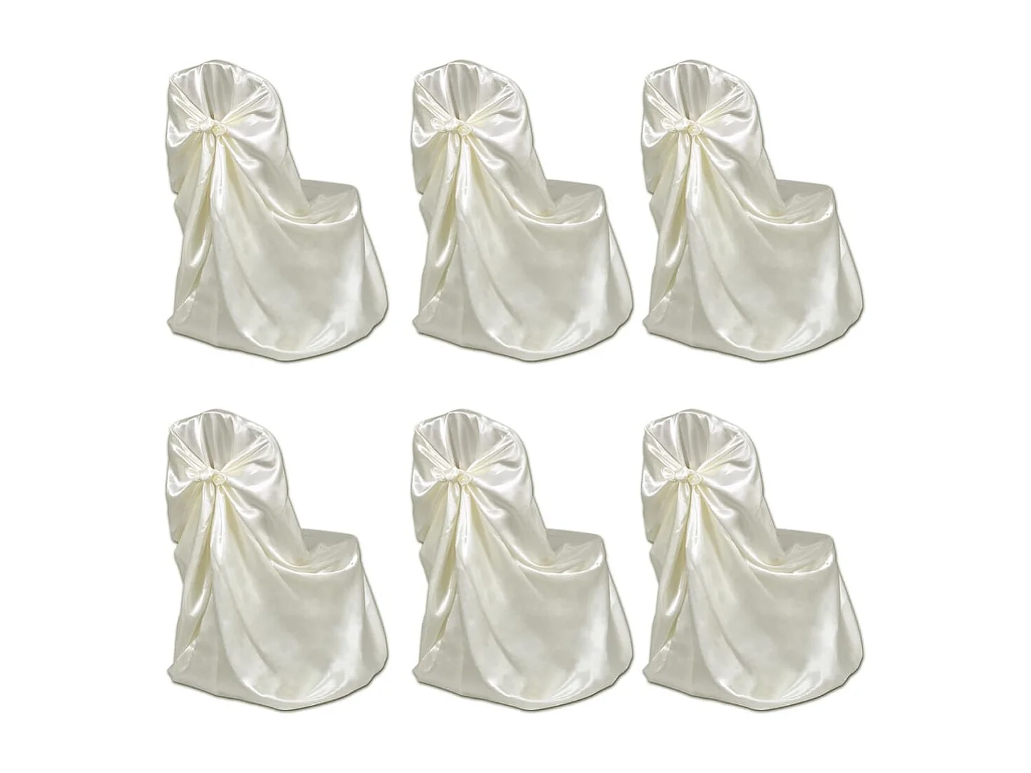Set de 6 Fundas de color crema para sillas, banquetes y bodas ES235534