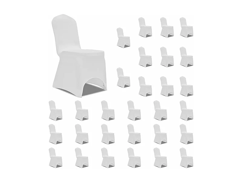 Housses élastiques de chaise Blanc 30 pcs FR791327