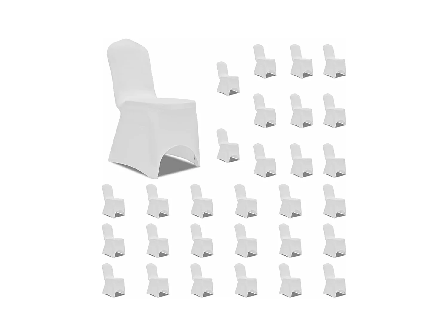 Housses élastiques de chaise Blanc 30 pcs FR791327