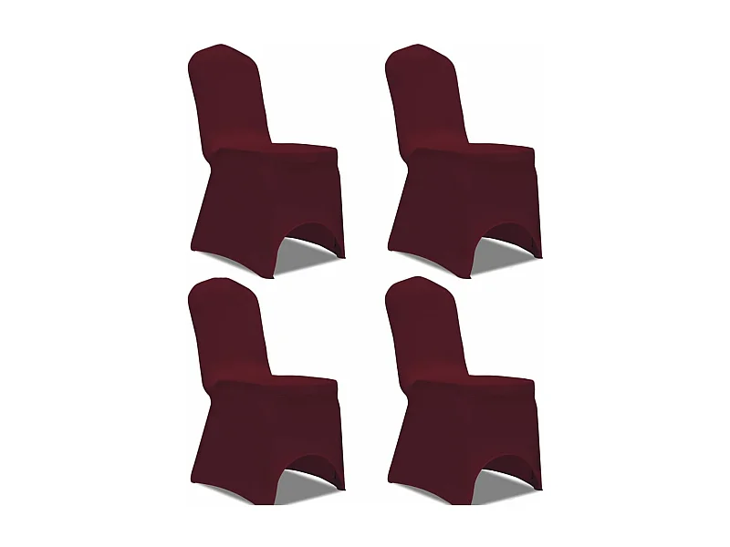 Housse de chaise extensible 4 pcs Bordeaux FR195621