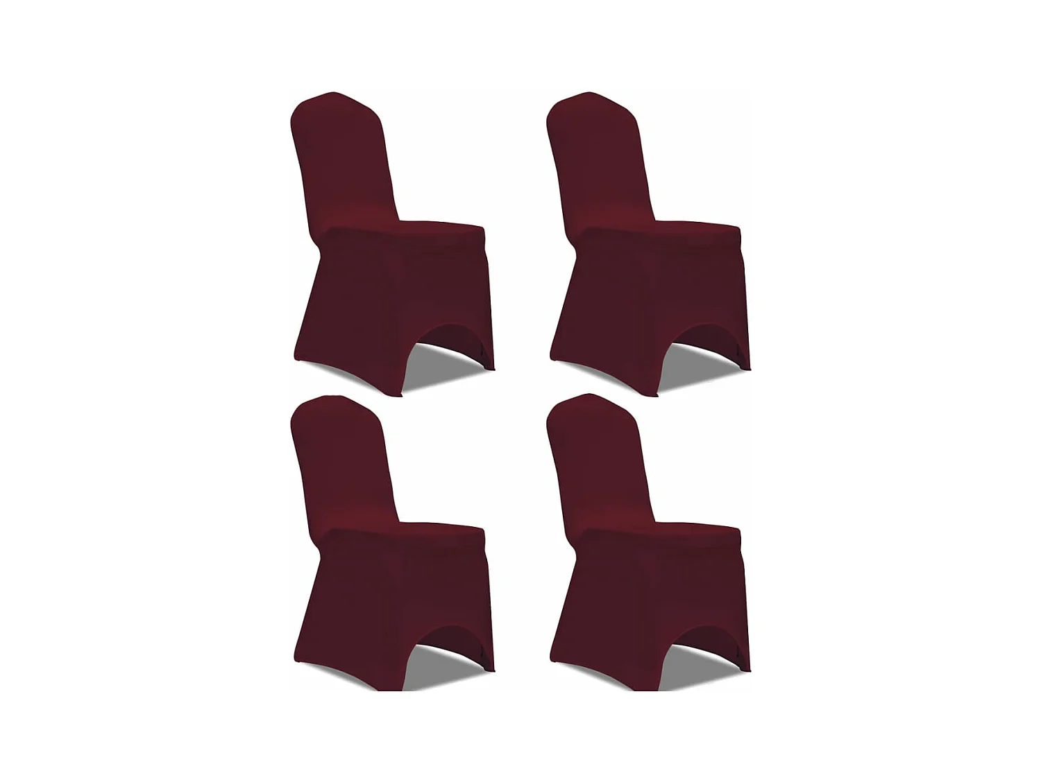 Housse de chaise extensible 4 pcs Bordeaux FR195621