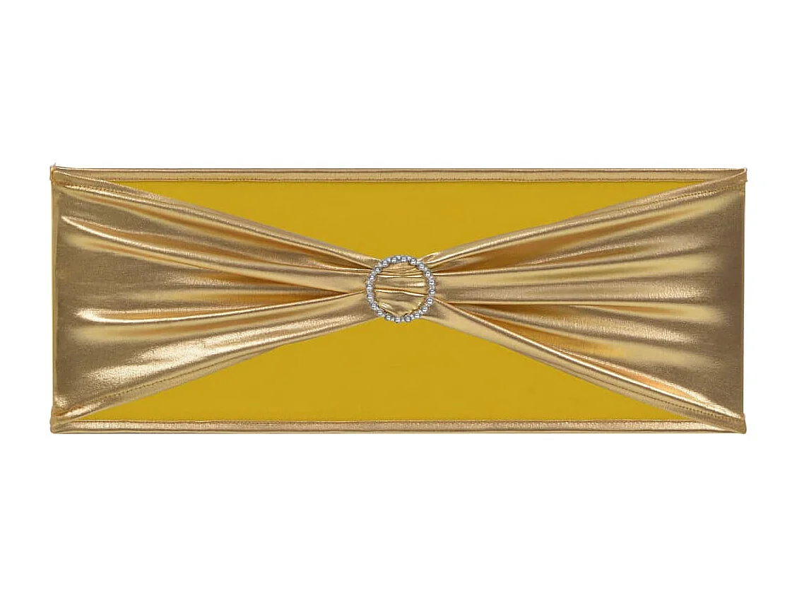 25pcs Faixa de cadeira extensível c/ fivela de diamante dourado PT393253