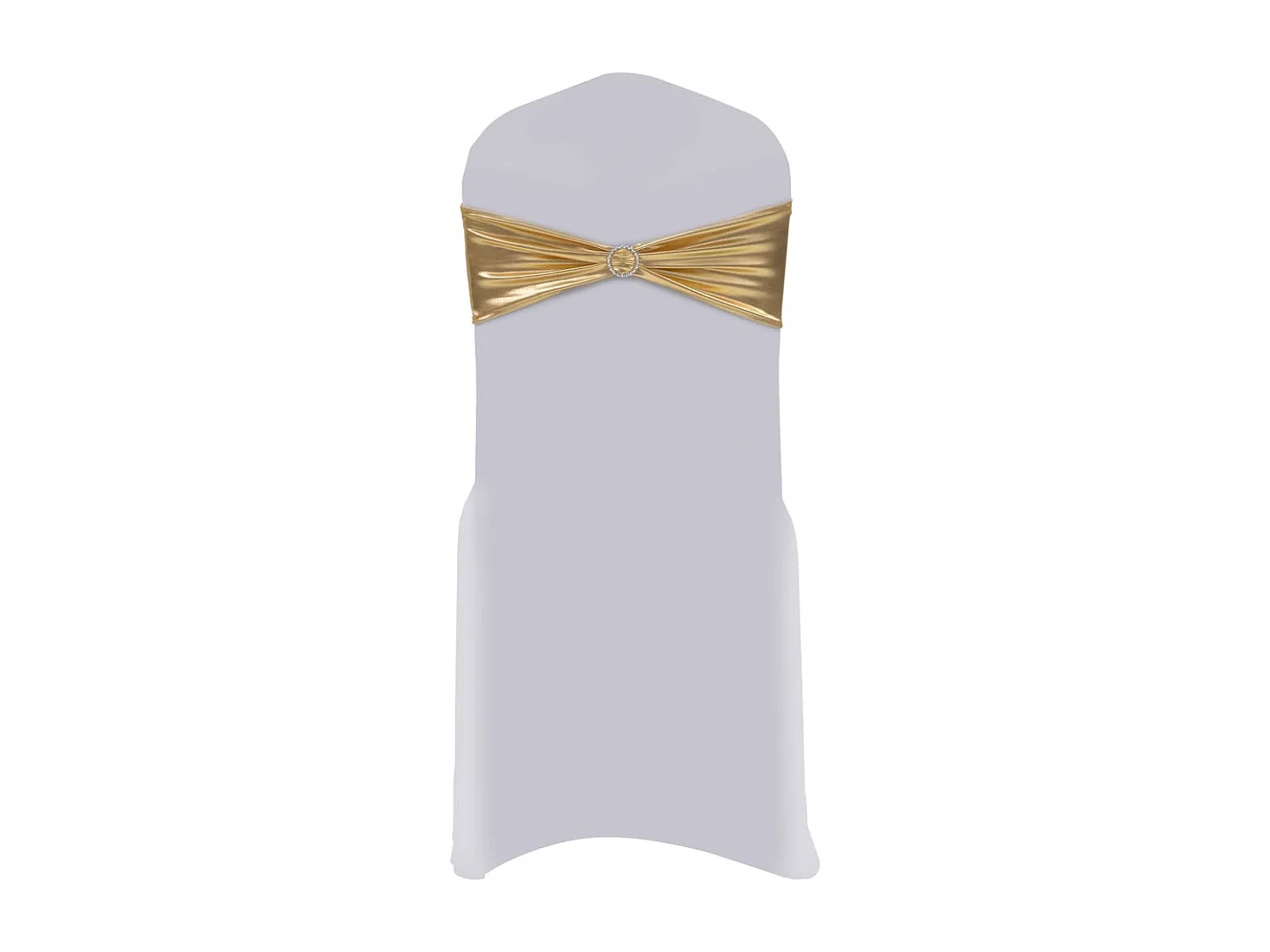 25pcs Faixa de cadeira extensível c/ fivela de diamante dourado PT393253