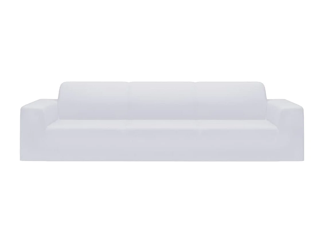 Funda elástica para sofá de 4 plazas poliéster jersey blanca ES957310