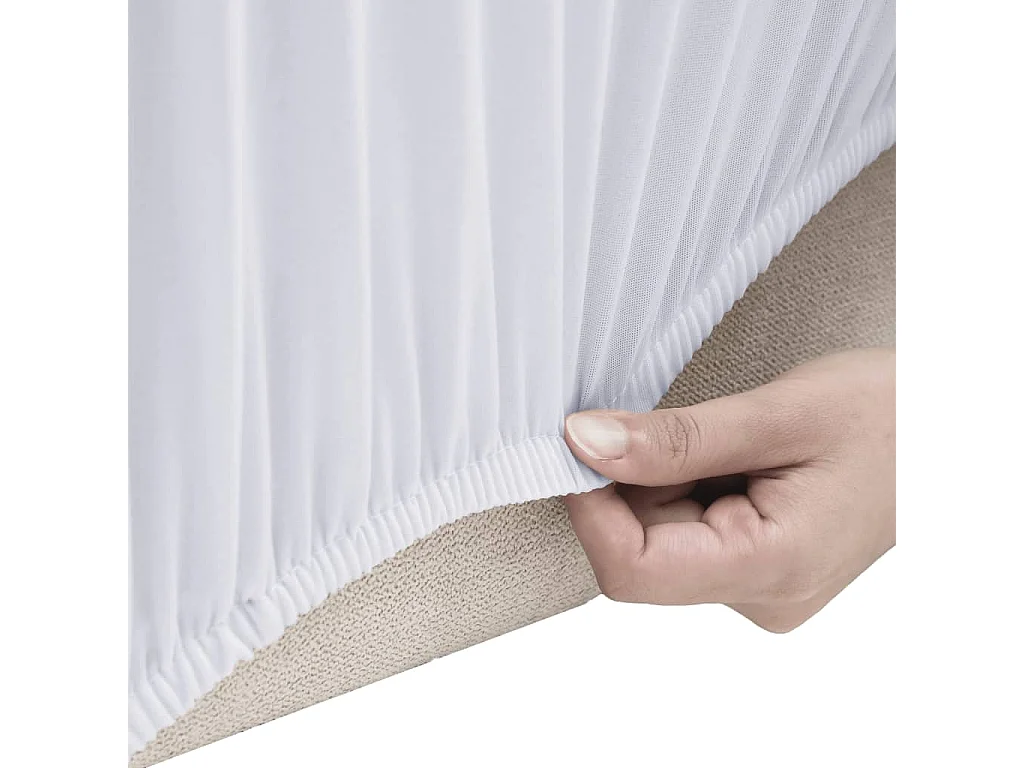 Vierzitsbankhoes stretch polyester jersey wit BE436235