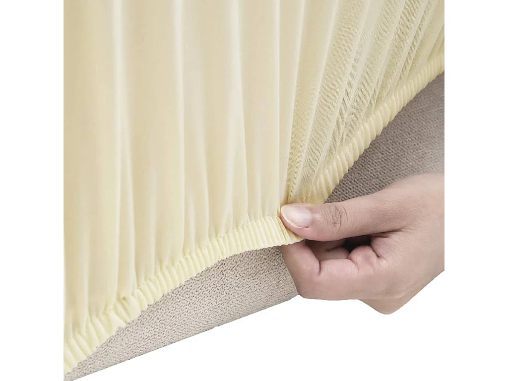 Housse extensible de canapé 3 places Crème Jersey de polyester FR181812