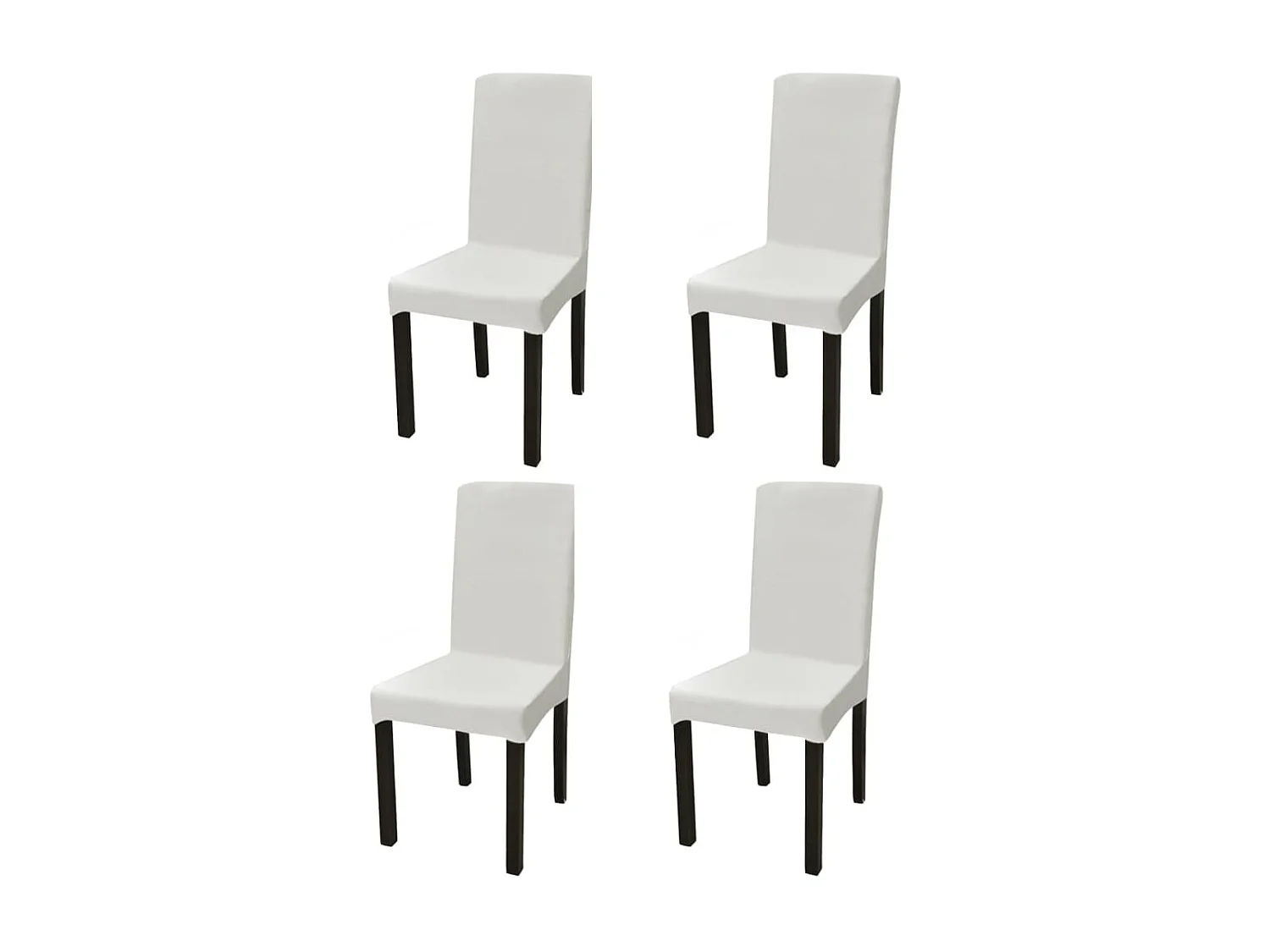 Housse de chaise droite extensible 4 pcs Crème FR422886