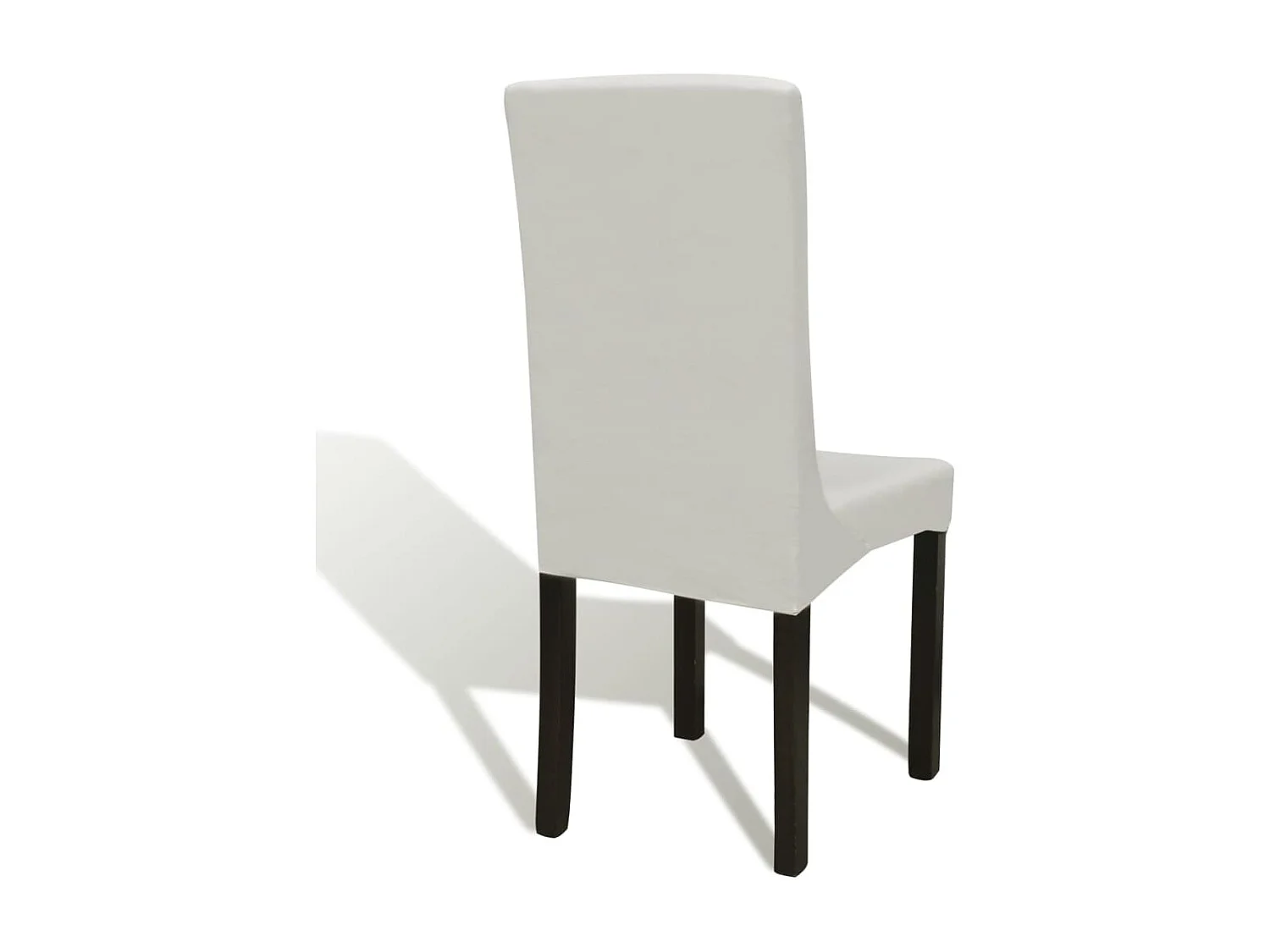 Housse de chaise droite extensible 4 pcs Crème FR422886