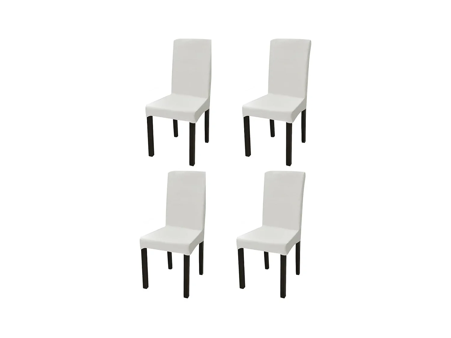 Housse de chaise droite extensible 4 pcs Crème FR422886
