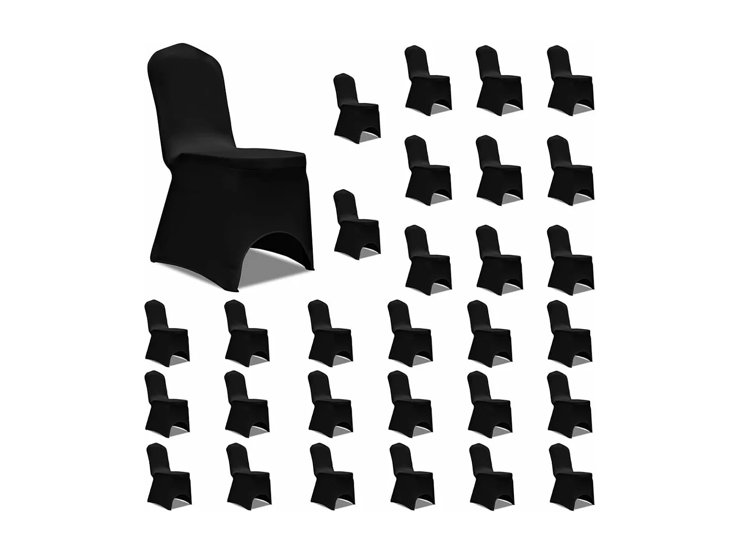 Housses élastiques de chaise Noir 30 pcs FR231042