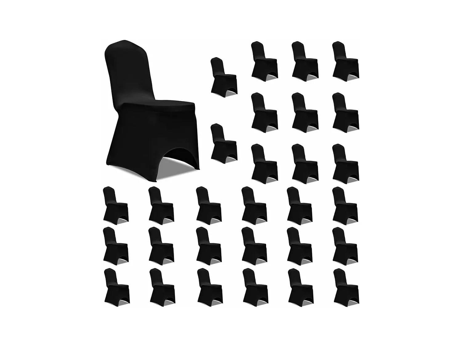 Housses élastiques de chaise Noir 30 pcs FR231042
