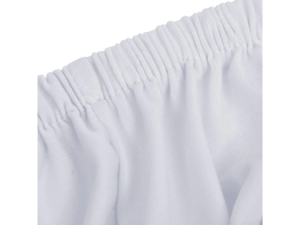 Driezitsbankhoes stretch polyester jersey wit BE902518