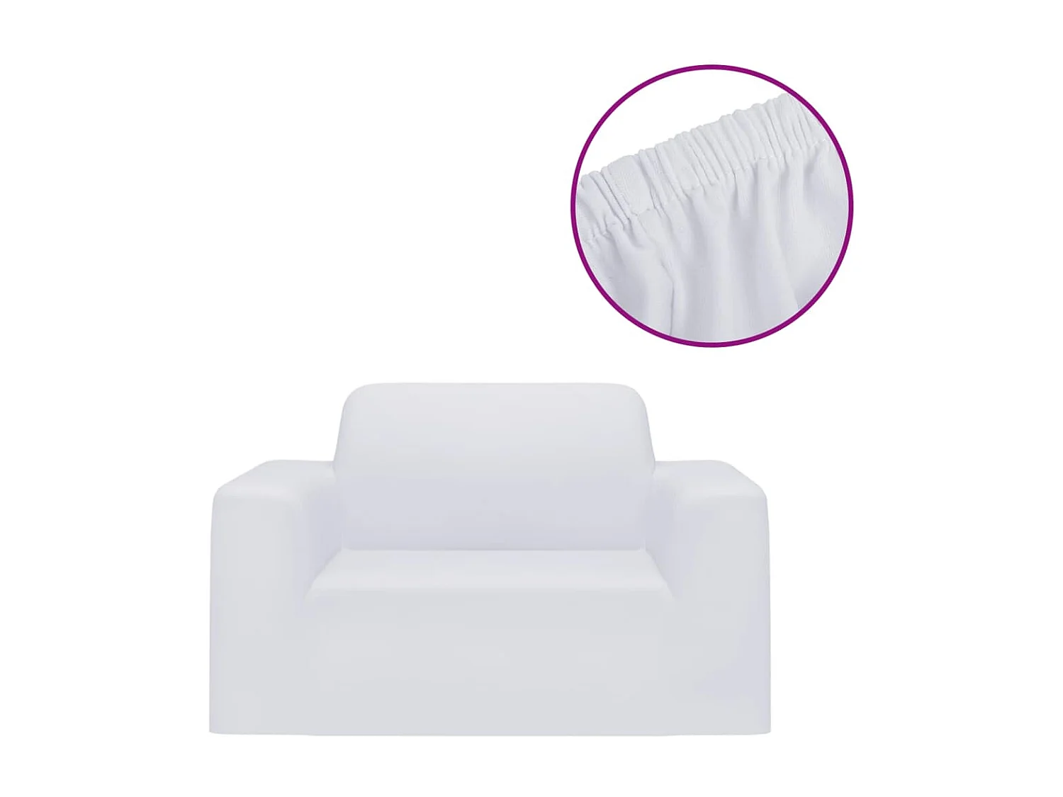 Capa de sofá elástica em jersey de poliéster branco PT414914