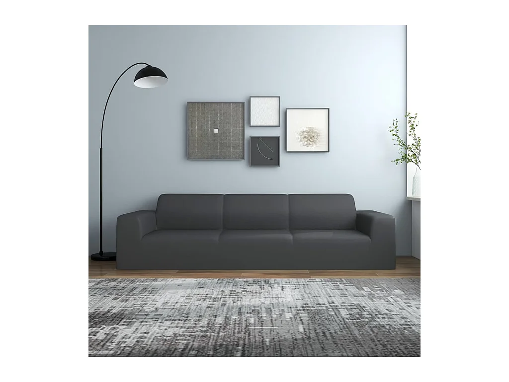 Housse extensible canapé 4places Anthracite Jersey de polyester FR431426