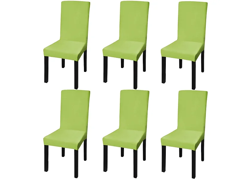 Housse de chaise droite extensible 6 pcs vert FR920933