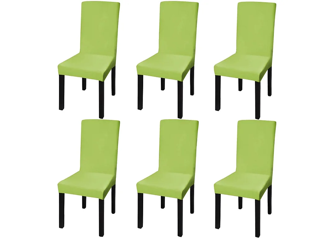Housse de chaise droite extensible 6 pcs vert FR920933