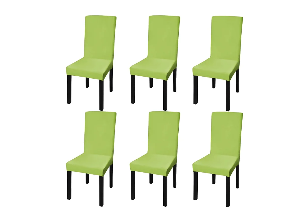 Housse de chaise droite extensible 6 pcs vert FR920933