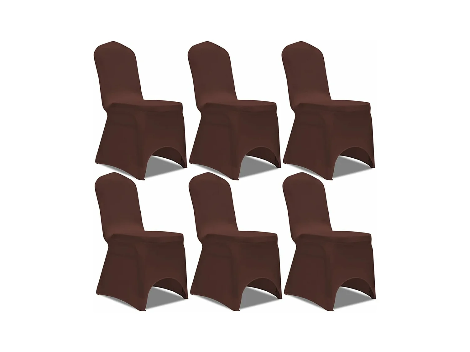 Housse de chaise extensible 6 pcs marron FR530135