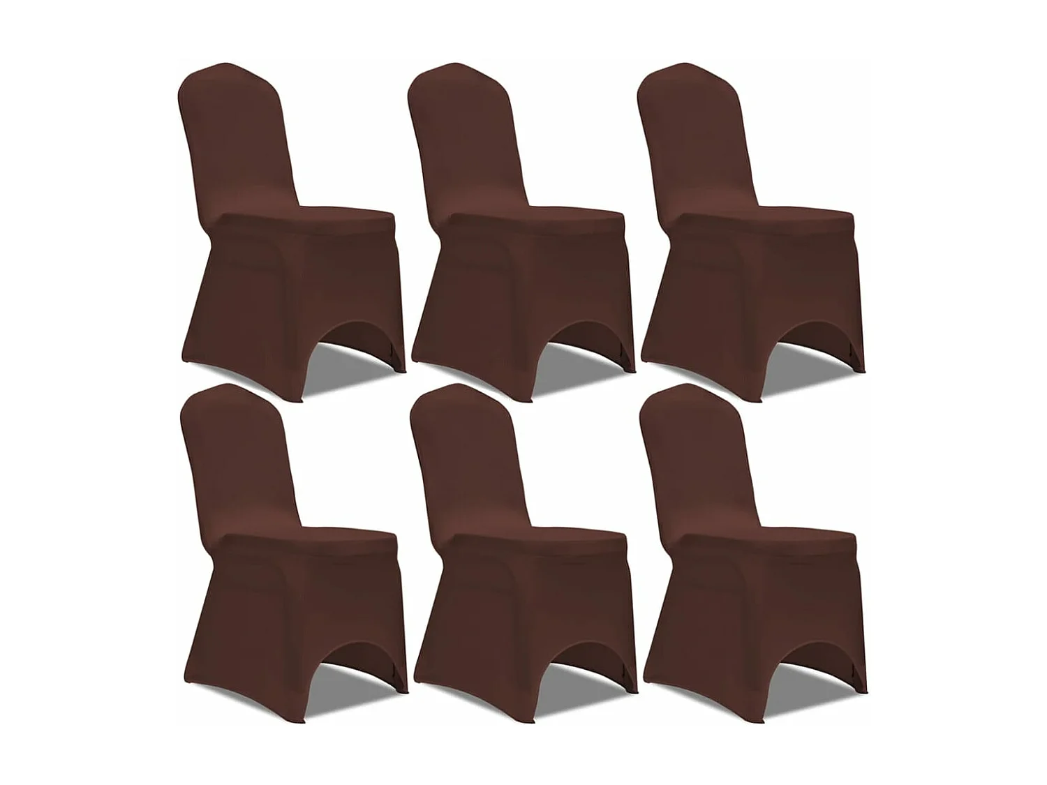Housse de chaise extensible 6 pcs marron FR530135