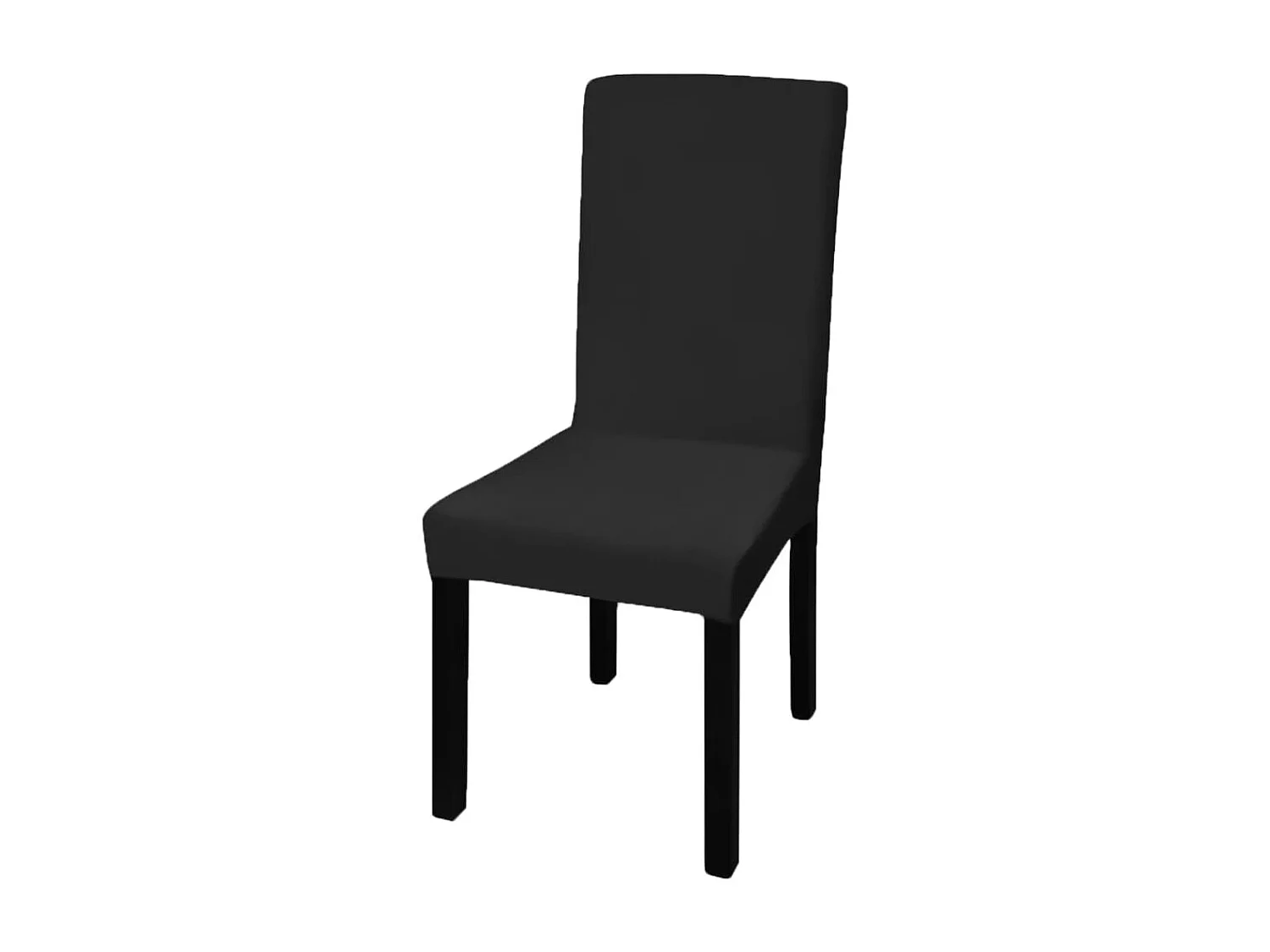 6 pcs capas extensíveis para cadeiras preto PT952395