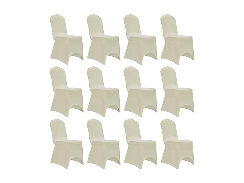 Capa para cadeira elástica 12 pcs cor creme PT151915