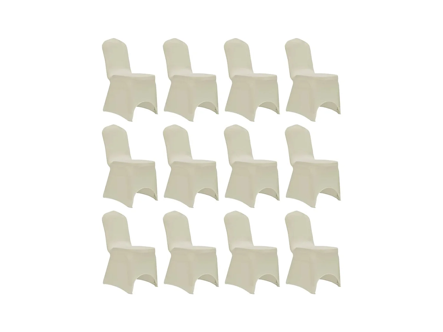Housses élastiques de chaise Crème 12 pcs FR835260