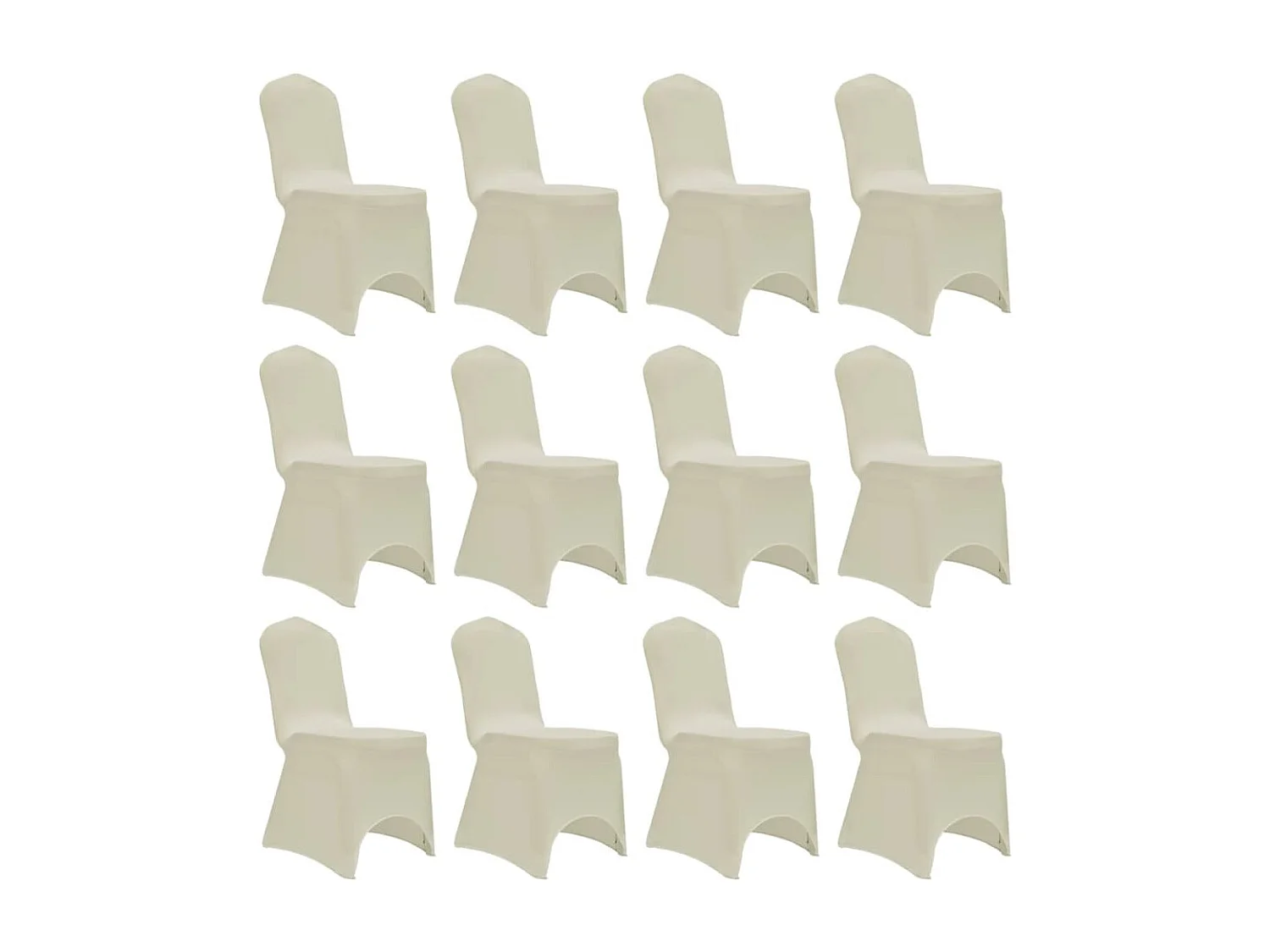 Housses élastiques de chaise Crème 12 pcs FR835260