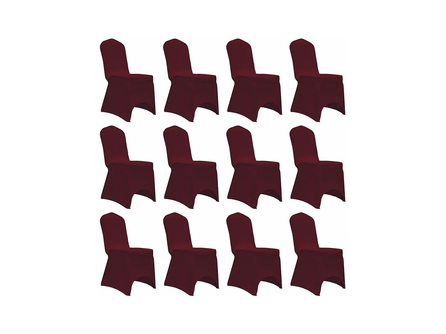 Housses élastiques de chaise Bordeaux 12 pcs FR127266