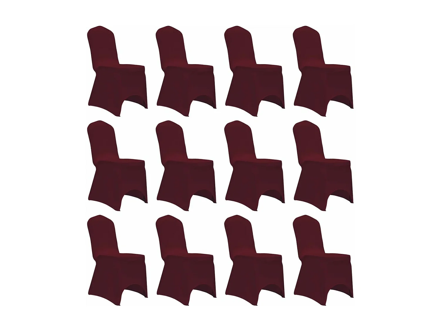 Housses élastiques de chaise Bordeaux 12 pcs FR127266