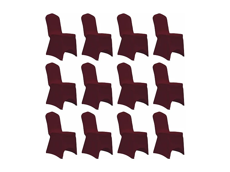 Housses élastiques de chaise Bordeaux 12 pcs FR127266