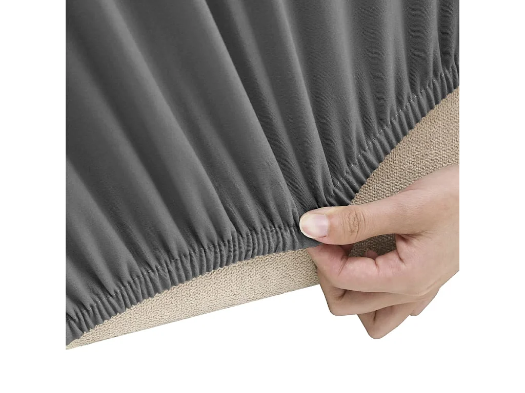 Funda elástica de sillón de 2 plazas poliéster jersey antracita ES716797